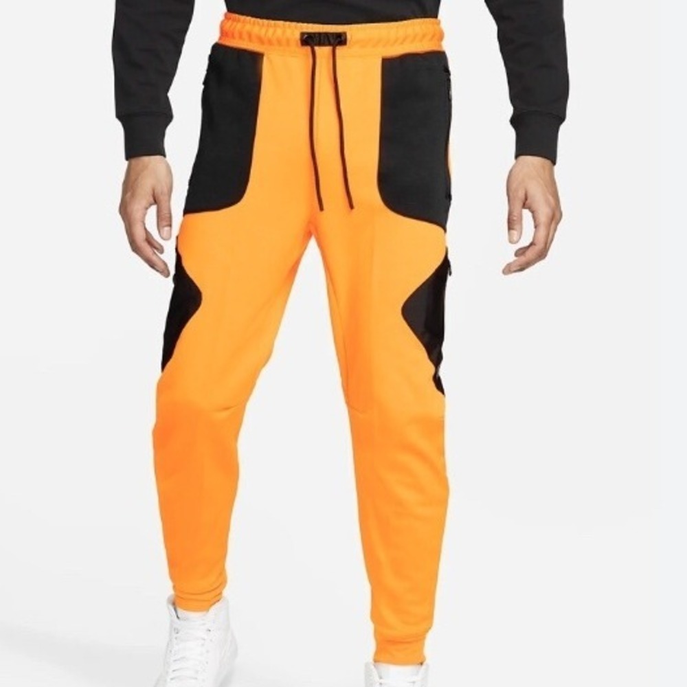 Jordan x Naruto‎ Shippuden Jogger Pants Orange Black Mens Size XXL